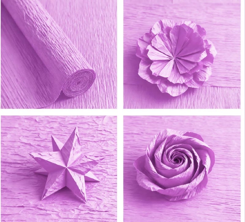 LCREATE LCREATE LCREATE Crepe Paper Roll 8.2ft Long 17 Inch Wide for Wedding Ceremony Various Large Festivals Decoration (37-Light Violet) - Image 2